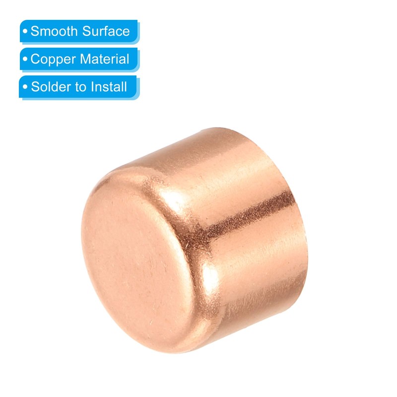 PATIKIL 1 Inch ID Copper Pipe End Cap, 4 Pack
