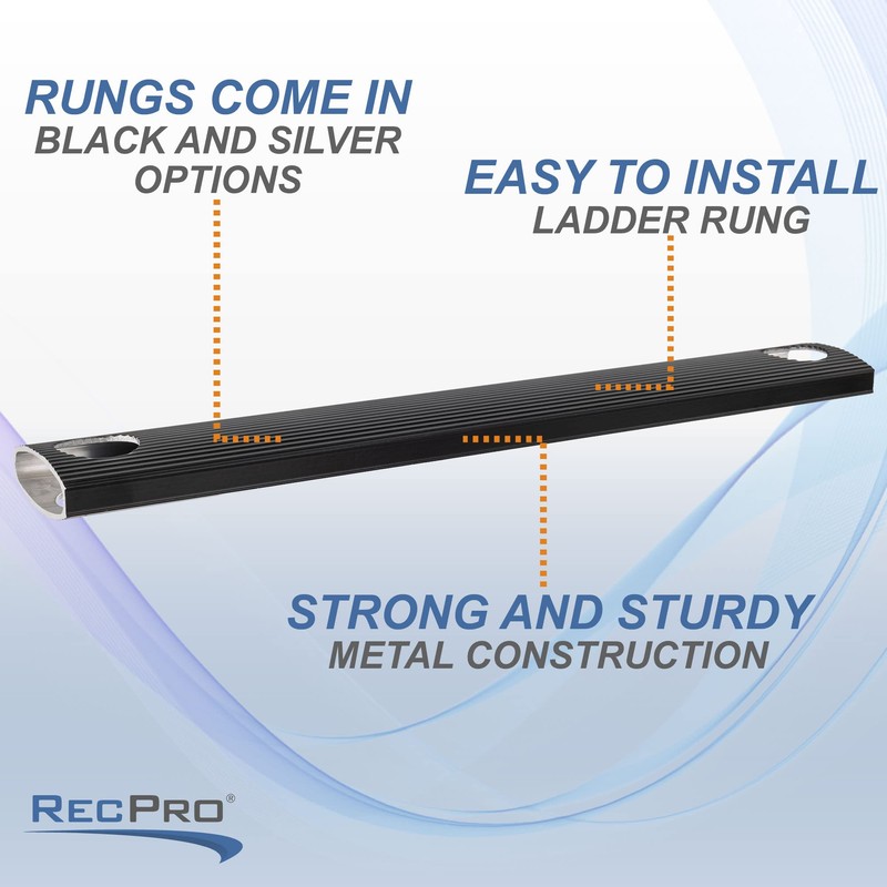 RecPro RV Ladder Replacement Treaded Step Rung | Includes End