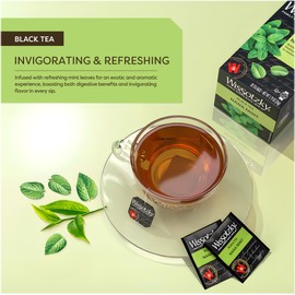 Wissotzky Nana Mint Black Tea, (6 Pack - 120 Tea Bags | Antioxidant Rich | Revitalizing Nana Tea | Black Tea Bags