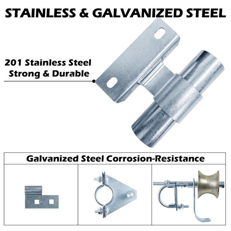 Wall Mount 6" Wheels Rolling Gate Hardware Kit | Sliding