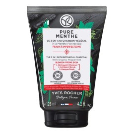 Yves Rocher Limpiador Carbón Vegetal Anti Acne Tipo Piel Mixta Grasa