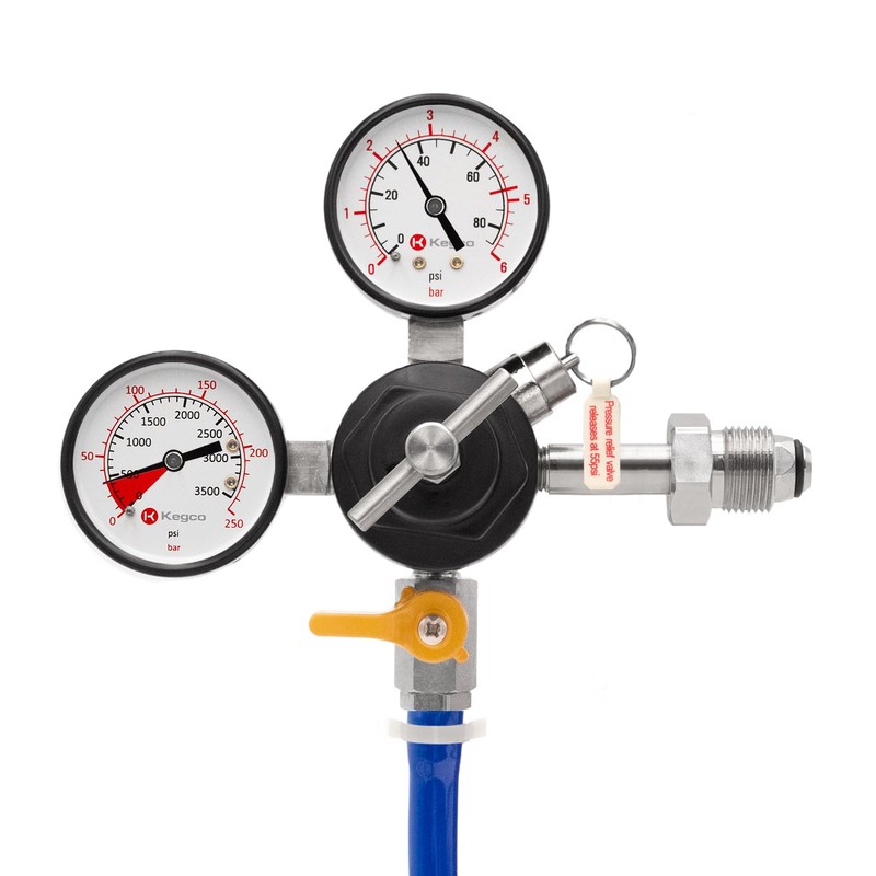 Kegco Commercial Grade Double Gauge Primary Kegerator Nitrogen Gas Regulator