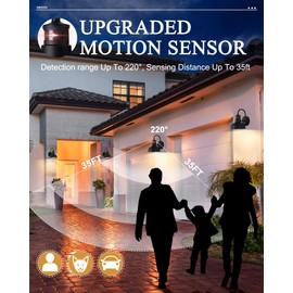 Seovix 4 Packs Motion Sensor Wall Lights, Dusk to Dawn Exterior Light Fixtures, Barn Light Fixtures Wall Sconce, Waterproof Porch Light Fixtures for Doorway, Entryway, Garage, 2210SBK(G)-4