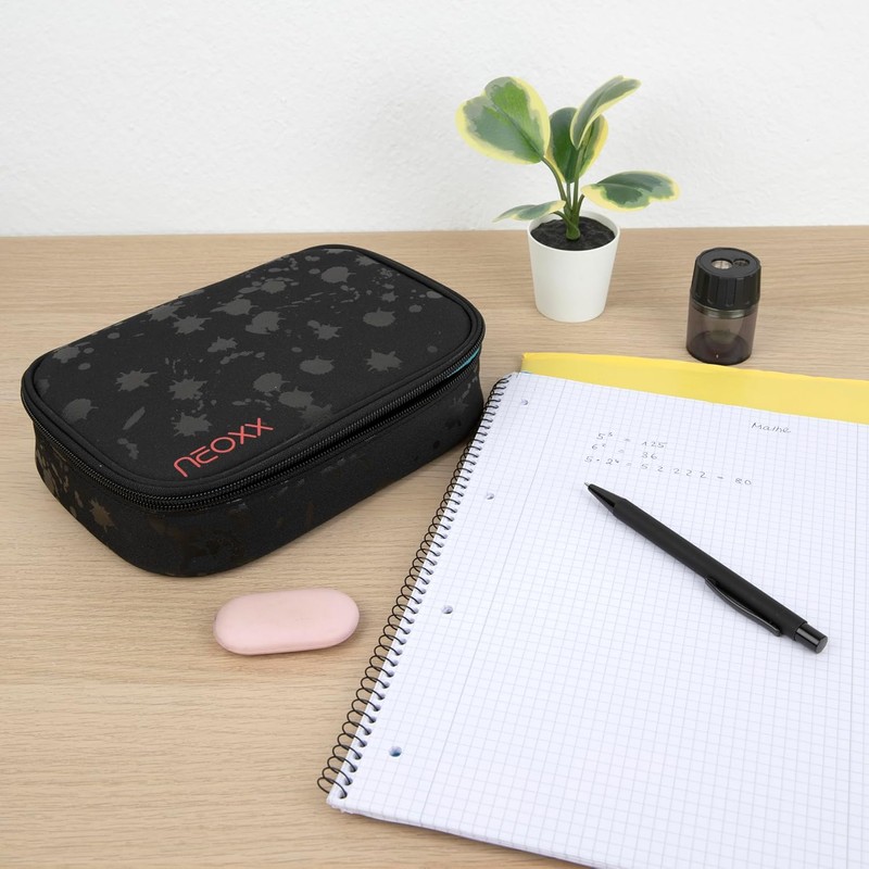 neoxx - Schlamperbox Dunk Splash in Black – Platz für