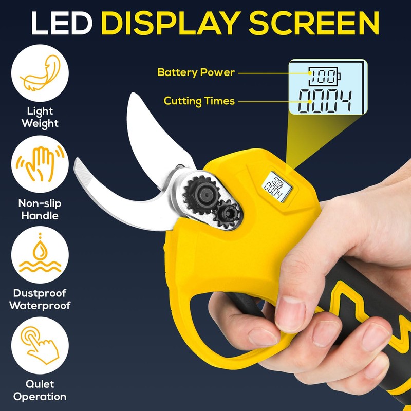 Electric Pruning Shears, Cordless Electric Scissors with 2 PCS Rechargeable