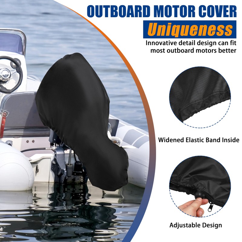 Fade Resistant Full Outboard Motor Cover, UV-Proof and Waterproof 420D