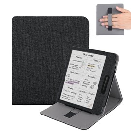 Vakarey for Onyx Boox Go Color 7 Case,Sleep Cover for Boox Go 7 Color Case with Hand Strap,Black