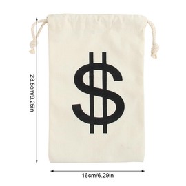 EIHI 23.5 x 16 cm Wallets Bank Robber Money Bag Thief Money Bag Dollar Sign Fabric Bag Robber Purse Wild West Bank Bag Cowboy Costume Accessories