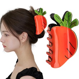 Easter Carrot Hair Claw Clips - 2-Pack Spring Cute Hair Accessories for Women & Girls, Festive Easter Hair Clips for Teens, Adults, and Kids (Carrots)