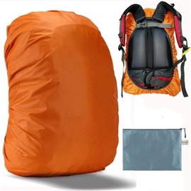 Evotopf Waterproof Backpack Rain Cover with Adjustable Anti Slip Buckle Strap & Sliver Coating Reinforced Inner Layer for Camping, Hiking, Traveling, Hunting, Biking and More, 30-40L(Orange)
