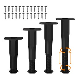 amusediy Adjustable Bed Frame Support Legs - Reinforced Plastic Replacement for King Bed, Prevents Squeaking, for Bed Slats & Furniture, Set of 4