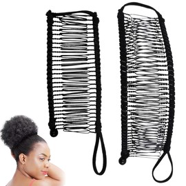 2PCS Banana Hair Clip Non-Slip Adjustable Vintage Banana Clip Ponytail Holder Banana Hair Clip Tool Stretchy Hair Combs No Crease Hair Clips Elastic Hairpin Banana Clip for Naturally Curly Hair