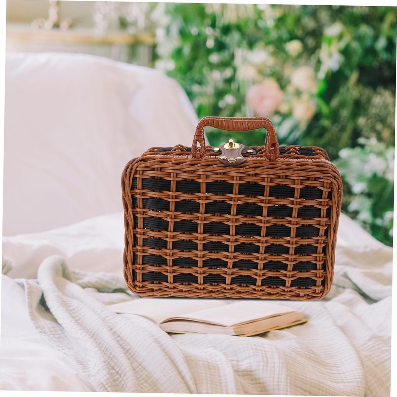 BESPORTBLE Portable Suitcase Box with Lid Stylish Storage Container for