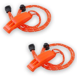 Jinpojun 2 Pack Emergency Whistle, Emergency Whistle with Lanyard for Emergency and Emergency Signals for Outdoor Activities, Water Survival, Hiking, Camping, Climbing
