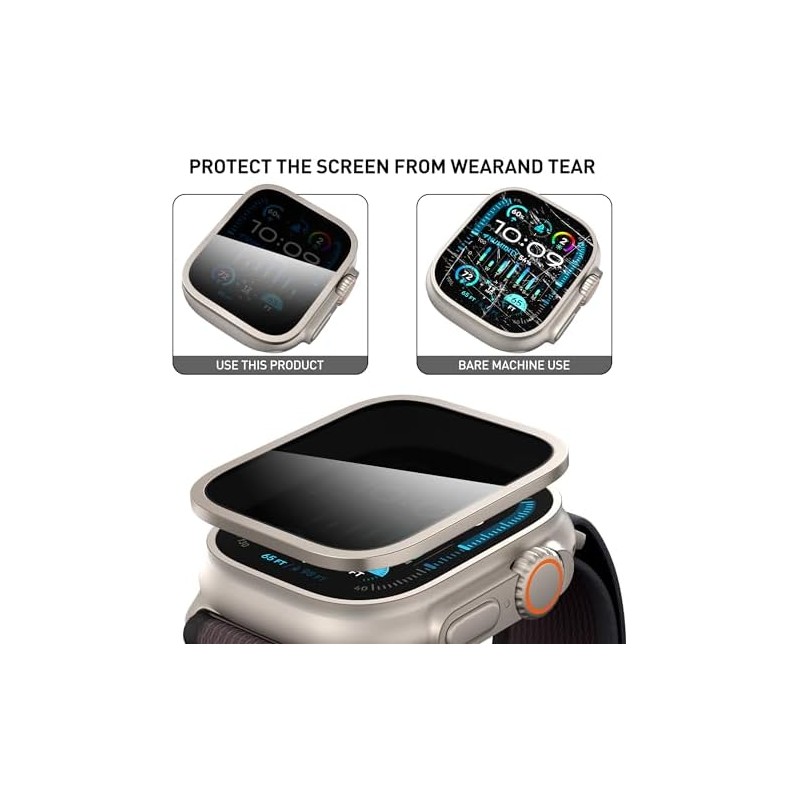 Suoman 2PCS para iWatch Ultra 321 49MM Protector Pantalla,TitanioTitanio