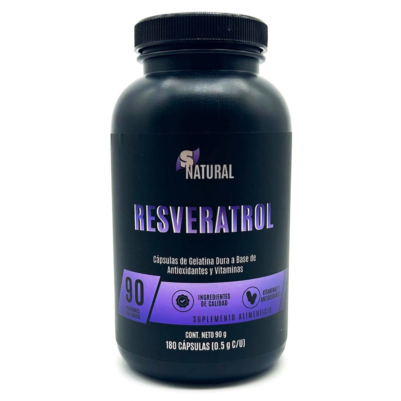 Resveratrol 180 cápsulas SNatural Semilla de uva