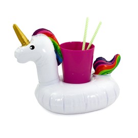 Oblique Unique® Inflatable Drink Holder Drink Holder Flamingo Unicorn Donut Football Palm Tree – Choice of Cup Holder Mini Pool Toy (Unicorn)
