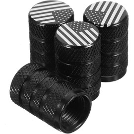 Milisten 4 Tapones en Aleación de Aluminio para Válvulas de Neumáticos de Coche Negro, Efecto Decorativo y Prevención de Fugas, Ideales para Autos y Go-Karts