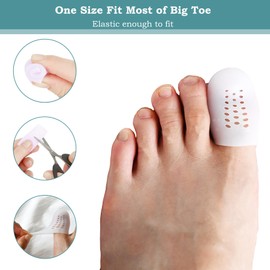 Zehenschutz GroßEr Zeh, 12StüCk Gel Zehenkappen, zehenkappe atmungsaktiv großer zeh, gegen Blasenbildung und Schwielen | Zehenpolster Zehenpflaster Zehentrenner FüR GroßE Zehen.