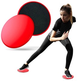 yellowprice High Quality Non Slip Sliders with Dual Sided for Outdoors / Indoors Working Out - 1 Pair, Red