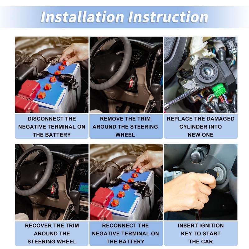 X AUTOHAUX No.4L3Z11582BB/5F9Z11582BA Ignition Lock Cylinder for Ford F150 2004-2020