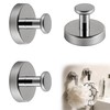 RiseDirectly 3 Pcs Chrome Stainless Steel Suction Cup Hooks Silver