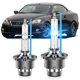 SENROBO Fit for Lexus 2008 2009 2010 2011 2012 LS600 LS600H LS600HL 2006-2015 IS250 IS350 D4S HID Xenon Headlight Bulbs, High Low Beam Light Bulb, 8000K White Blue, Pack of 2