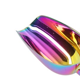 EBTOOLS Pala de Hielo de Metal, Pala raspadora de Hielo de Acero Inoxidable, Pala de Comida de Alta Resistencia, Herramienta de Cocina para Buffet de Banquete de Boda(Color, No. 6 8-Inch)