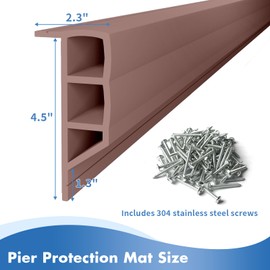 Nalwort Dock Bumpers 16 Feet and 24 Feet, Full Protection Dock Fender for Straight Edge and Side, Boat Dock Bumpers for Edging, Includes Mounting Screws, Black Gray Blue Brown Green Orange Yellow