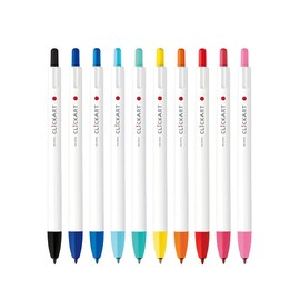 Zebra WYSS22-10C Water Based Pen, Clickart, 10 Color Set