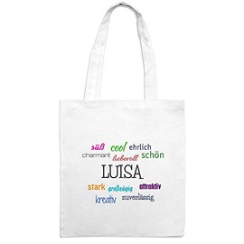 Jute Bag with Names Luisa – Beneficial Effects – Colour: White – Bag Jute Bag, Hipster Bag