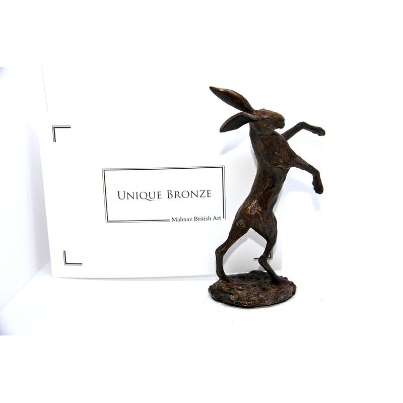 Hot Cast Solid Bronze Single Boxing Hare