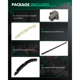 SCITOO Engine Timing Chain Kit suitable for Genesis G70 for Hyundai Santa Fe Santa Fe Sport Sonata for Veloster N for Kia Optima Sorento for Sportage Stinger 243212G111,244202C101,244312G101 11-21