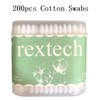 Cotton Swabs 200 Count, Rounded and Pointed Dual Tip (Pack