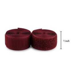 1 inch Maroon Hook and Loop Tape Sew On Non-Adhesive 1 Yd Length Burgundy Nylon Fabric Hook Loop Fastener Ideal for Form Bags Clothes Shoes Backpacks DIY Craft