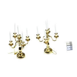 Miniblings Kerzenleuchter Ohrringe Kerzenständer 5-armig Lampe Leuchter golden - Handmade Modeschmuck I Ohrhänger Ohrschmuck vergoldet