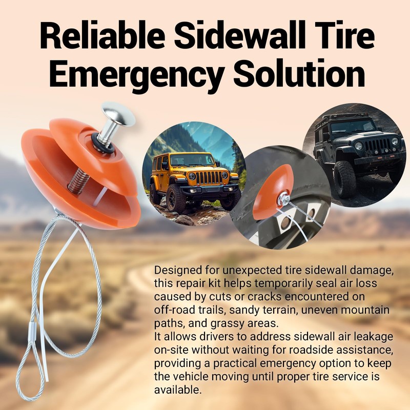2 Pcs Sidewall Tire Repair Kit, Tire Puncture Repair Kit