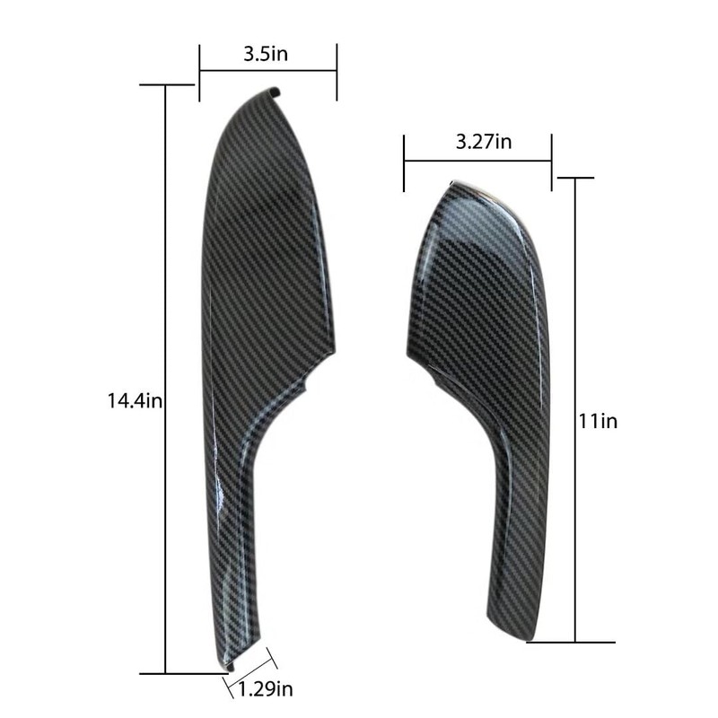 4Pcs Carbon Fiber Pattern Interior Door Armrest Panel Trim Cover