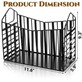 Noamus Metal Magazine Holder, Document File Rack with Handle, Newspaper Book Folder Mail Organizer Bin, Iron Wire Tablet Storage Basket Stand for Home Office Bathroom Bedroom Den Living Room, Black