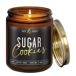 Sugar Cookie Candle, Cookie Candle – ‘Sugar Cookies’ Soy Candle, w/Sugar, Butter & Vanilla - Infused with Essential Oils I Christmas Candles I 9oz, 50Hr, Made in USA