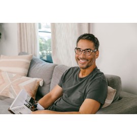 Peepers by PeeperSpecs Kent Soft Square Blue Light Blocking Reading Glasses, Black Marble, 52 + 0