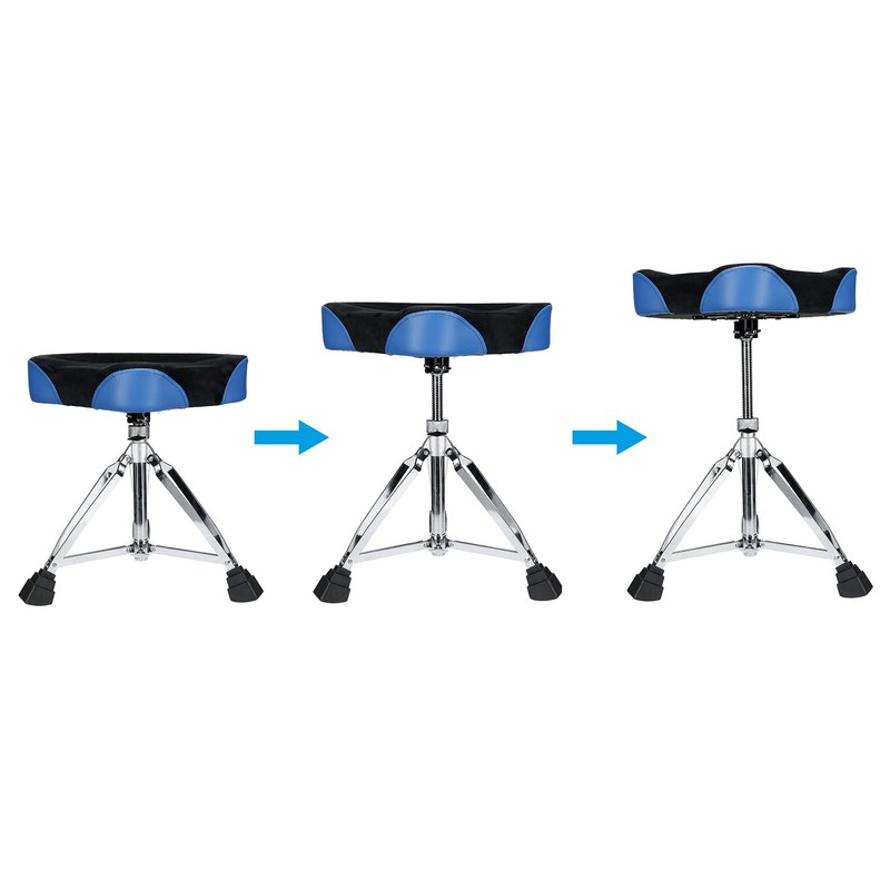 Rockville RDS52 Double Braced Drum Throne, 4" Memory Foam, Black