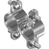 Clip Double Clip Pipe Clamp Flexible Stainless Steel 25 mm