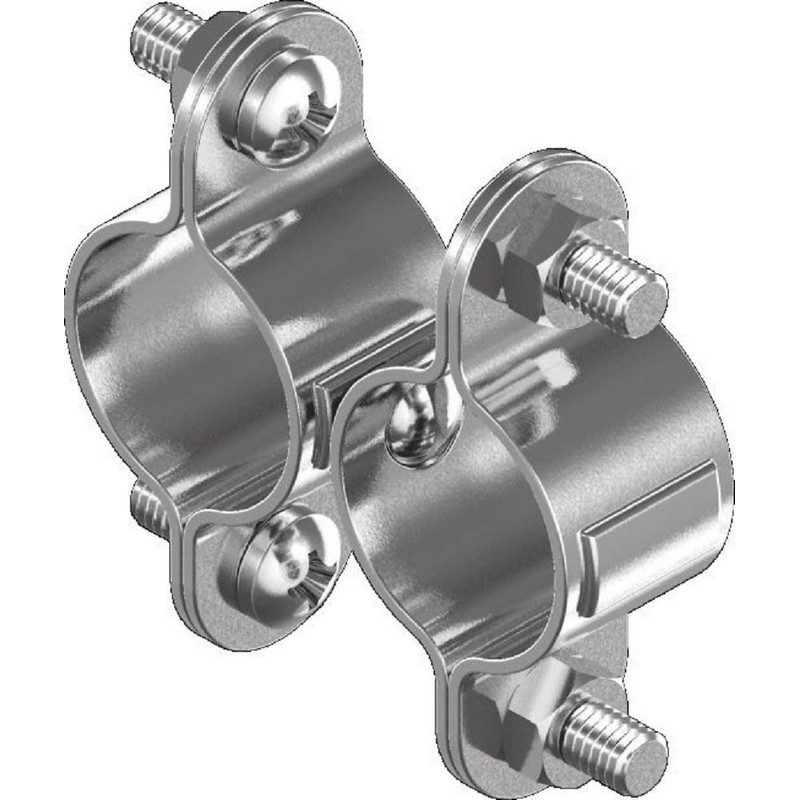 Clip Double Clip Pipe Clamp Flexible Stainless Steel 25 mm