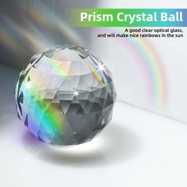 Finderomend Crystal Ball, 120mm Clear Glass Prism Suncatcher Rainbow Maker, Sphere Faceted Gazing Ball for Home Office Garden Decoration Christmas Wedding Gift,4.72in