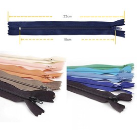 50PCS 7 Inch (18cm)Nylon Closed Ended Zip Zippers Nylon Coil Zippers Replacement Separating Jacket Zippers Sewing Tailor Crafts Nylon Zippers for Garment Making Supplies Accessories (Assorted Colors)