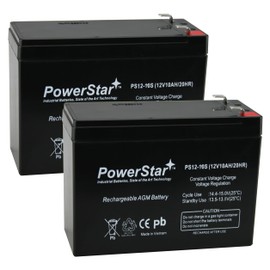 PowerStar 12V 10AH Scooter Battery for Lashout 24 Volt 400 Watt - 2 Pack