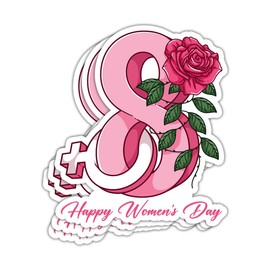 SUNHADO 8th March International Women's Day Stickers Women's History Month Stickers 'Rights Feminist 'Day Decorations 'Gifts Laptop Bottle Car Window