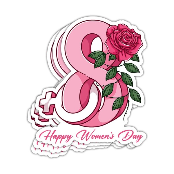 SUNHADO 8th March International Women's Day Stickers Women's History Month