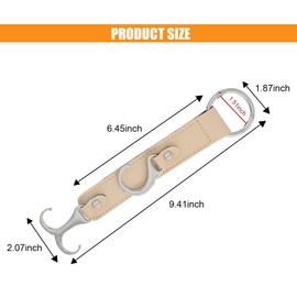 2PCS Car Seat Hooks for Headrest - Leather Car Seat Headrest Hooks for Purses and Bags - Car Purse Holder Hook Back Seat Hanger Storage Organizer for Men Women, Car Organization Accessories (Beige)